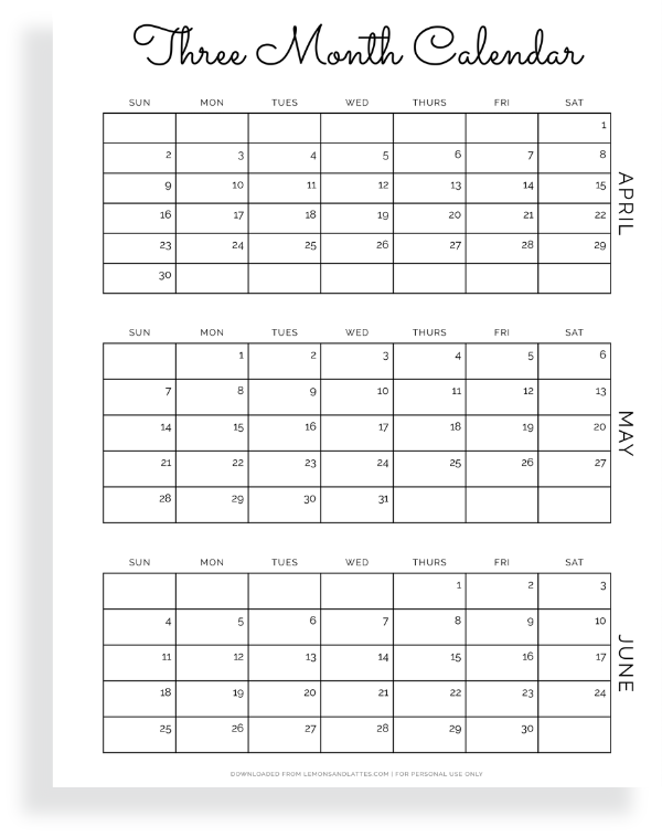 quarter two calendars