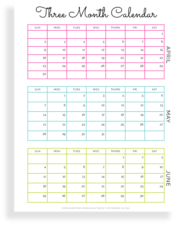 quarter two calendars