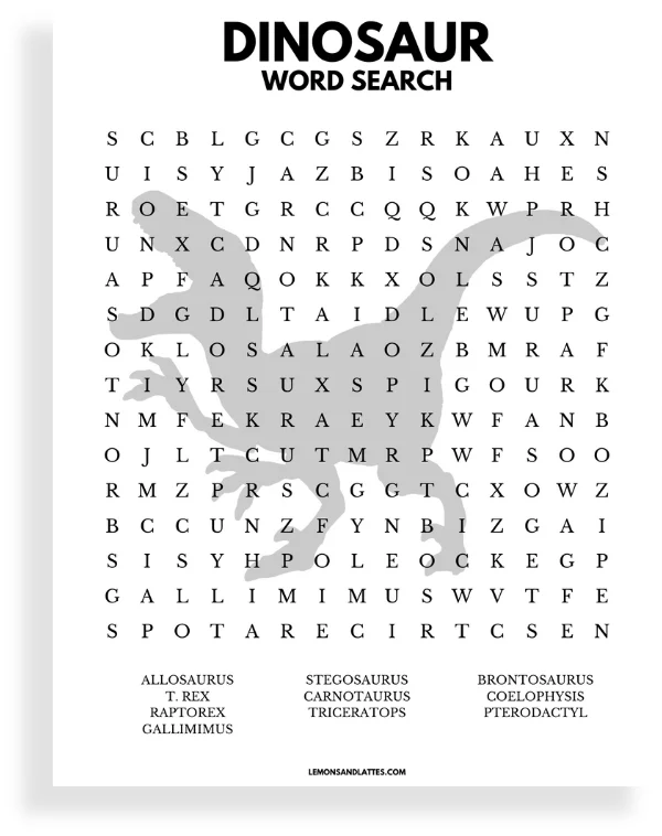 dinosaur word search