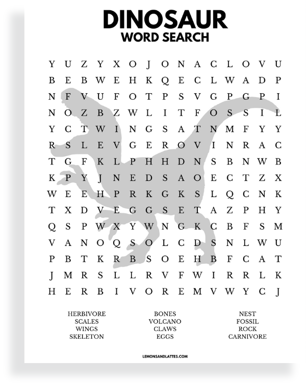 dinosaur word puzzle