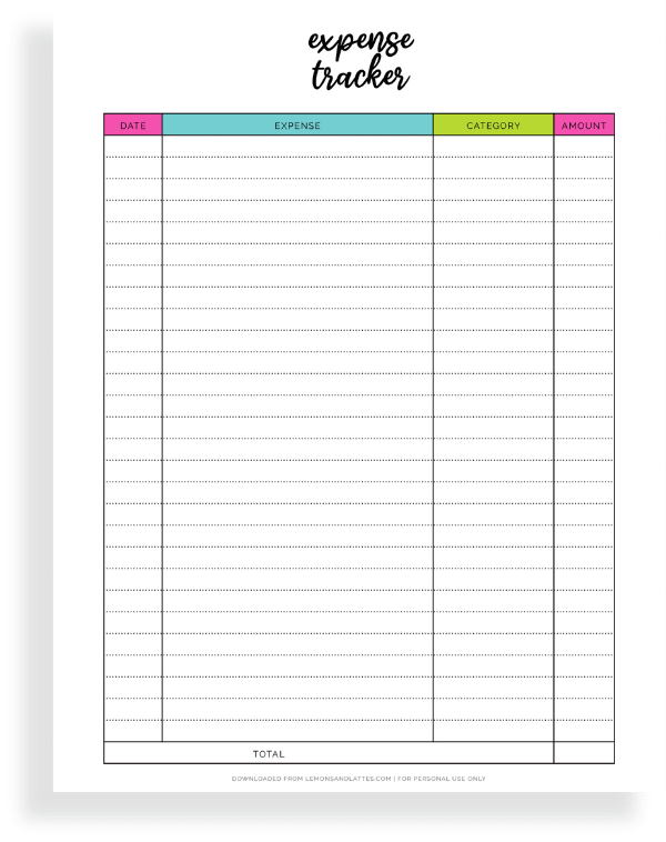 21 Free Printable Expense Trackers