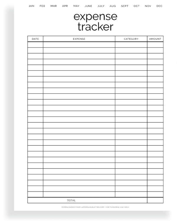 21 Free Printable Expense Trackers