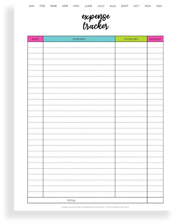 21 Free Printable Expense Trackers