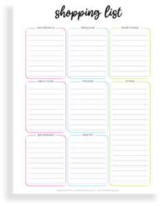 Printable Shopping Lists for Grocery Trips and More