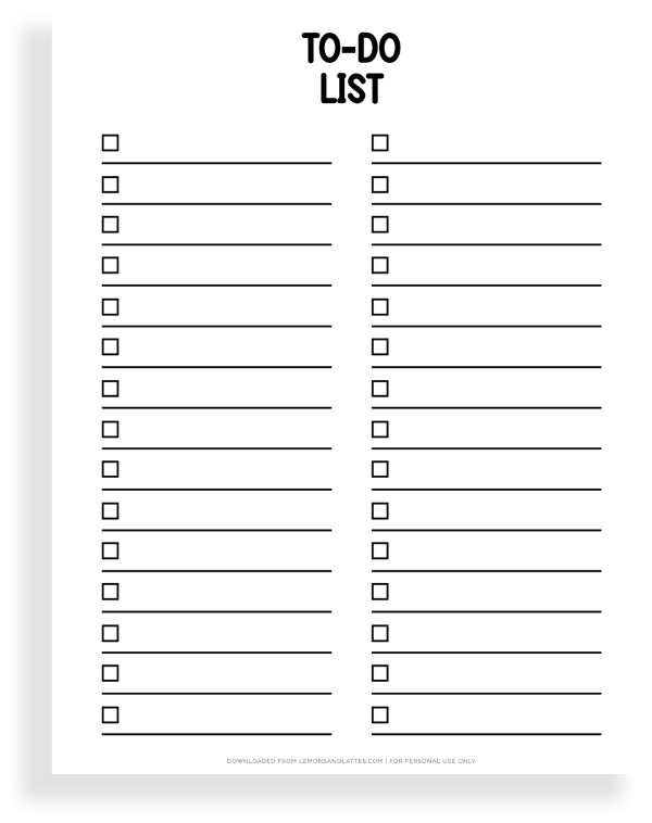 printable to do list