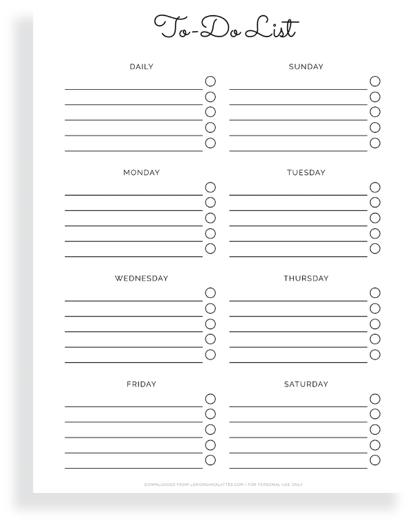 50 Free To-Do List Printables