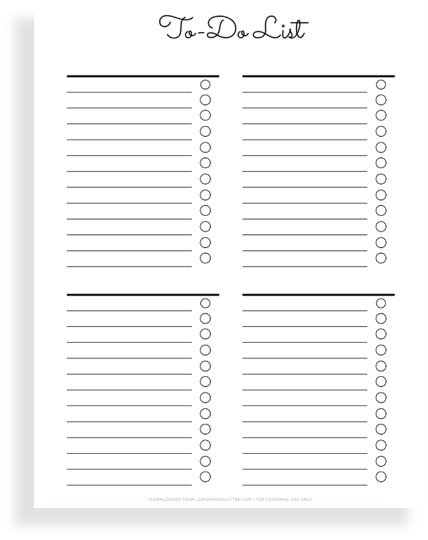 to do list with categories