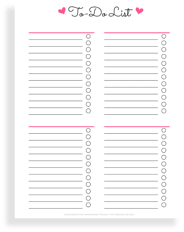 50 Free To-Do List Printables