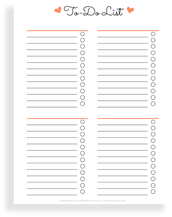 50 Free To-do List Printables