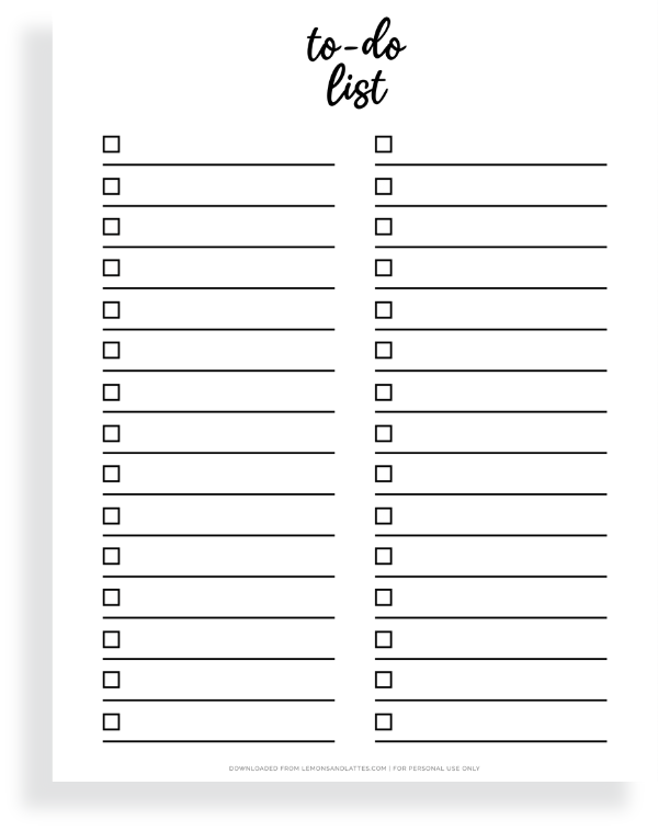 printable to do list