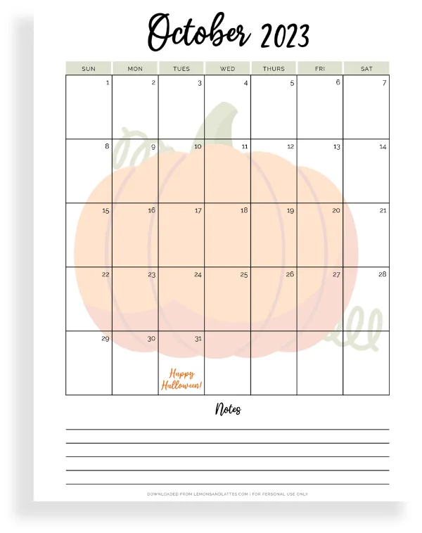 autumn calendar 2023