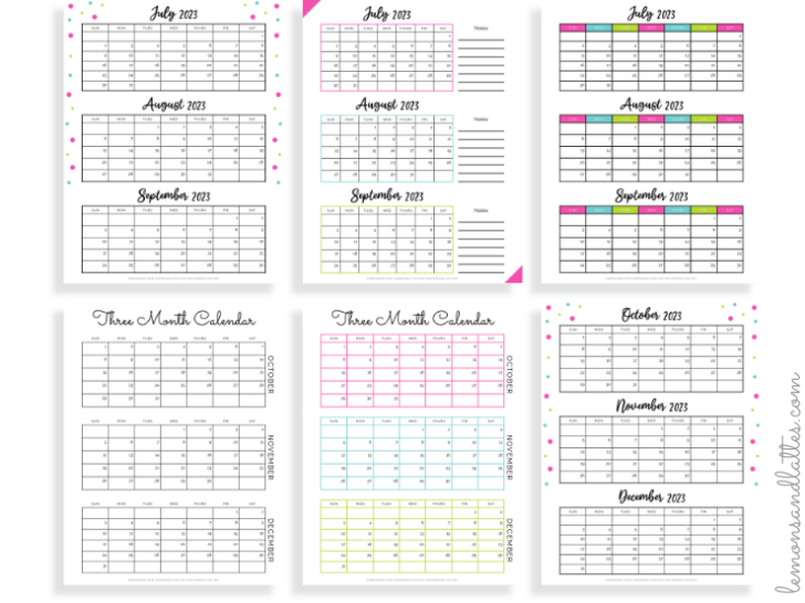 quarterly-calendar-printables - Lemons and Lattes