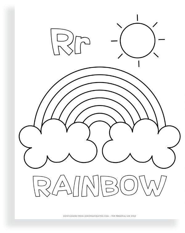 rainbow coloring page for preschoolers