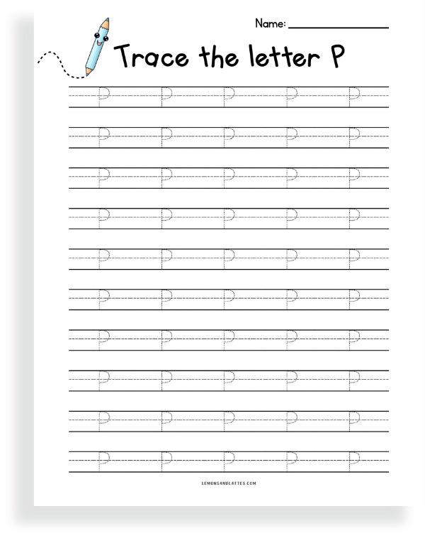 uppercase letter tracing page