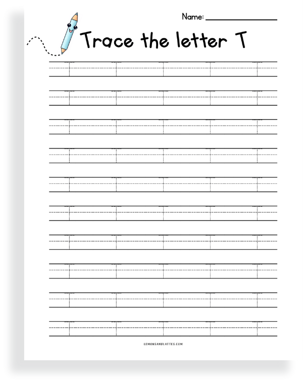 uppercase letter tracing page