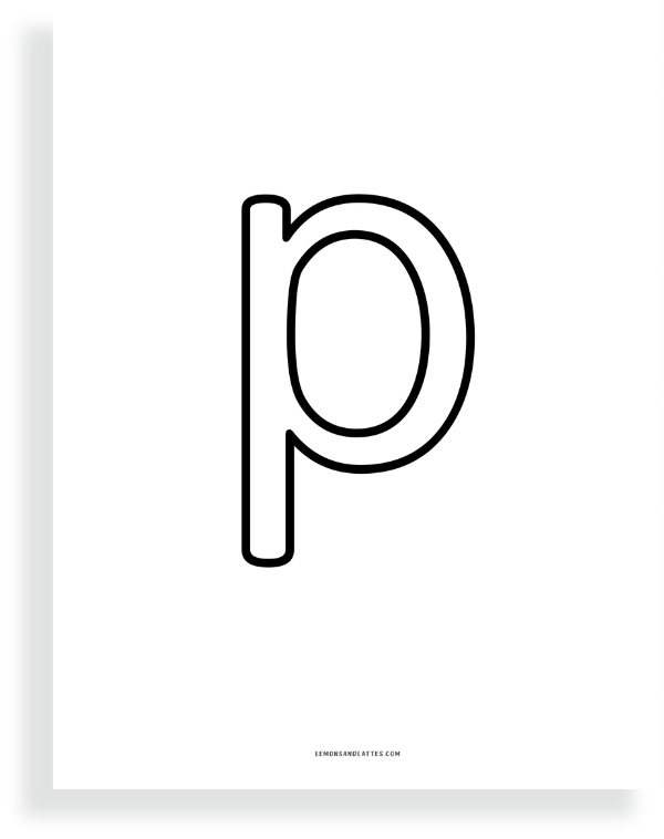 printable lowercase p