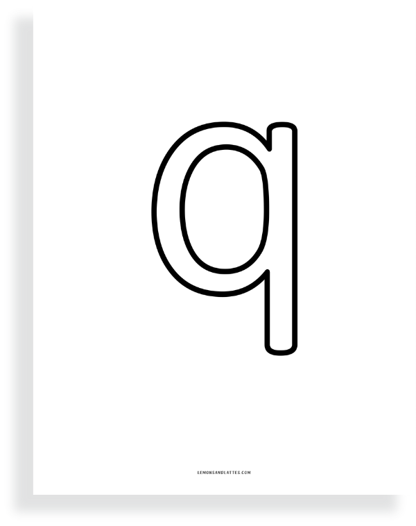 printable lowercase q