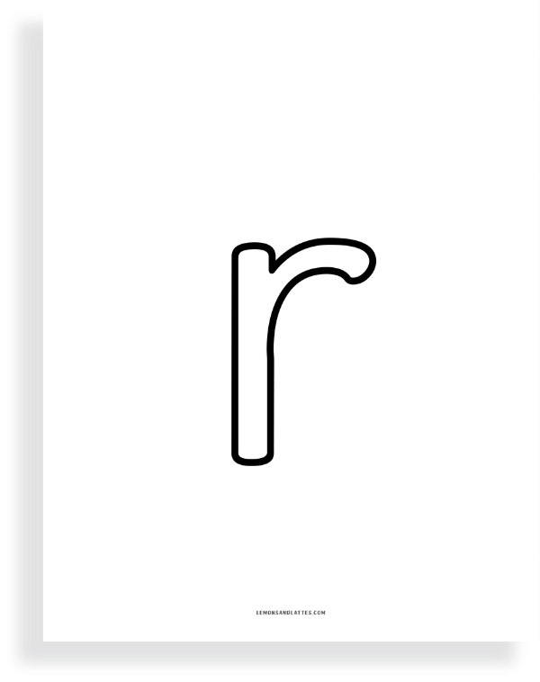 printable lowercase r