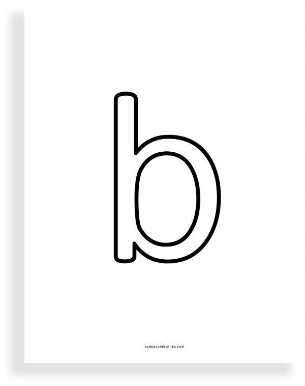 printable lowercase b