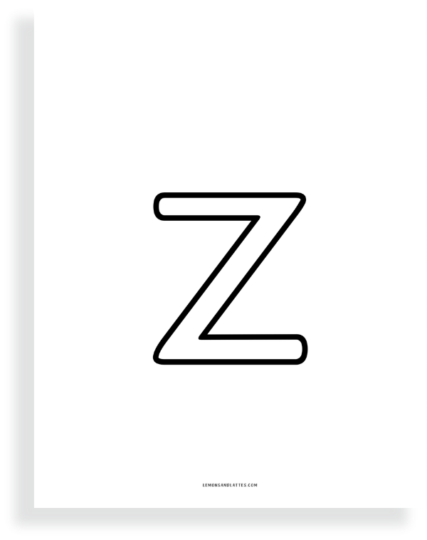 printable lowercase z
