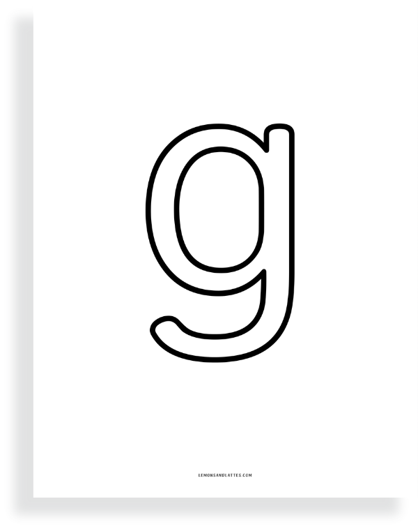 printable lowercase g