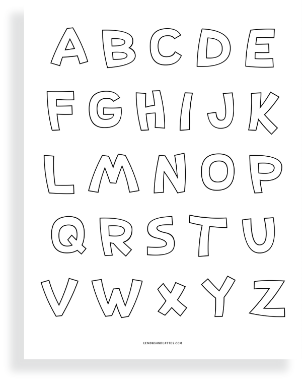 printable alphabet page uppercase