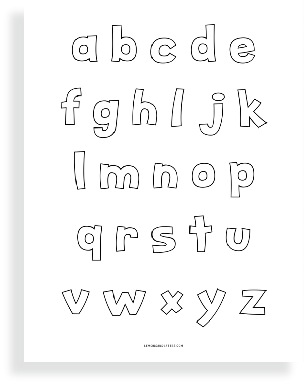 printable alphabet page lowercase