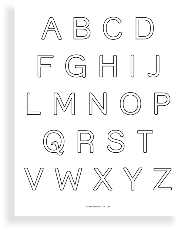 printable alphabet page uppercase