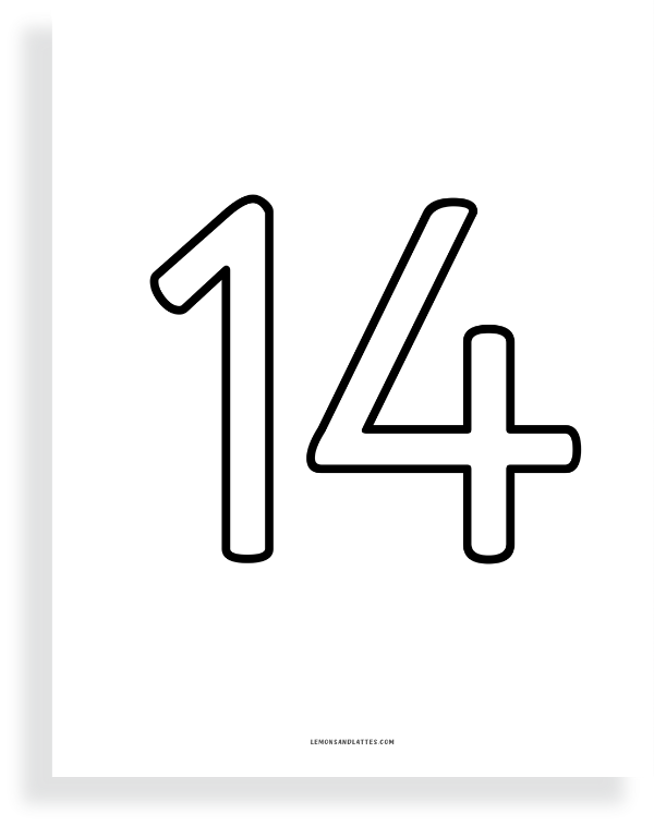 Printable Number Outlines 1-25