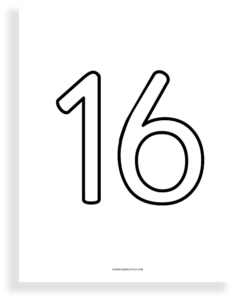 Printable Number Outlines 1-25