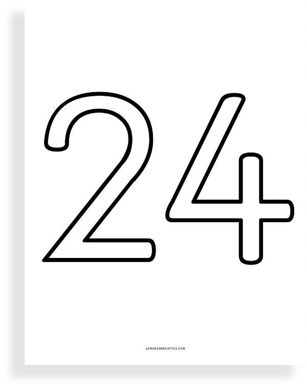printable number twenty-four