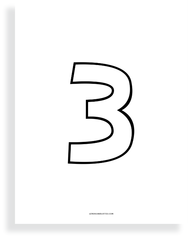 printable bubble number 3