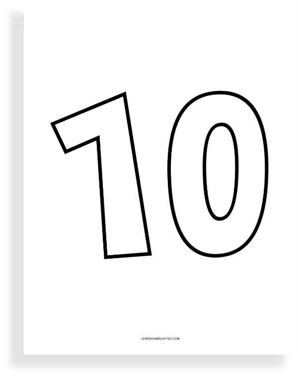 printable bubble number 10