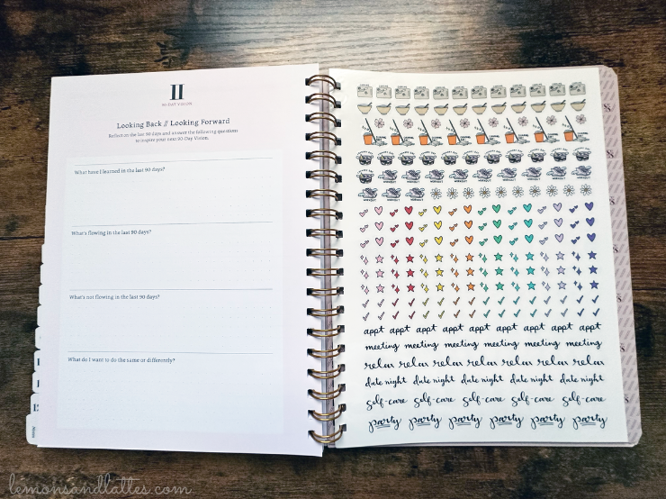 savor beauty 90-day planner sticker sheets