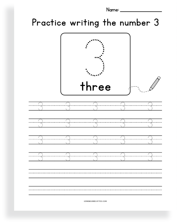 number tracing worksheet