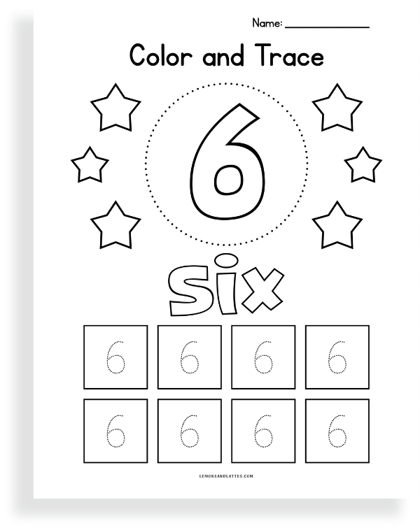tracing by number worksheets