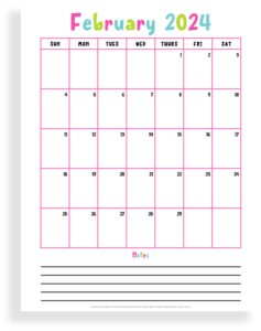 20 Cute Printable February 2024 Calendars