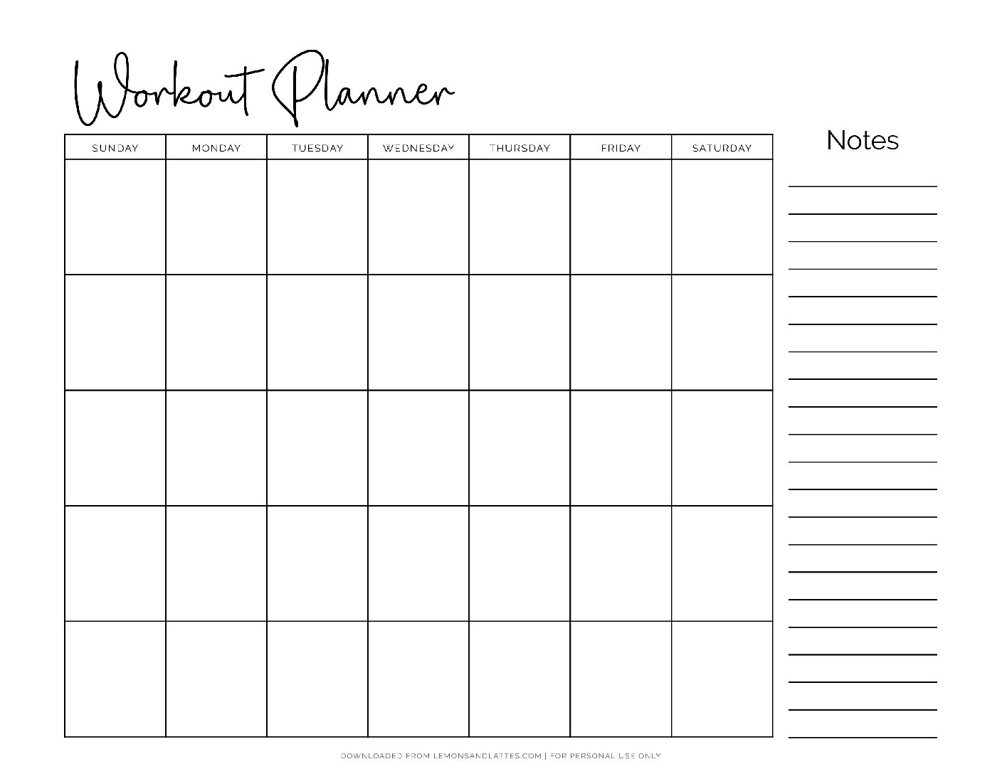 monthly-workout-planner10 - Lemons and Lattes