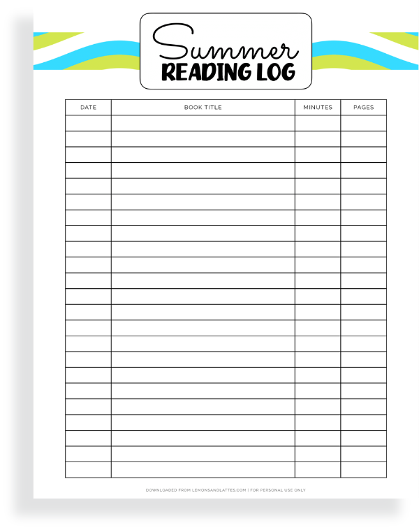 34 Summer Reading Logs (Free Printables)