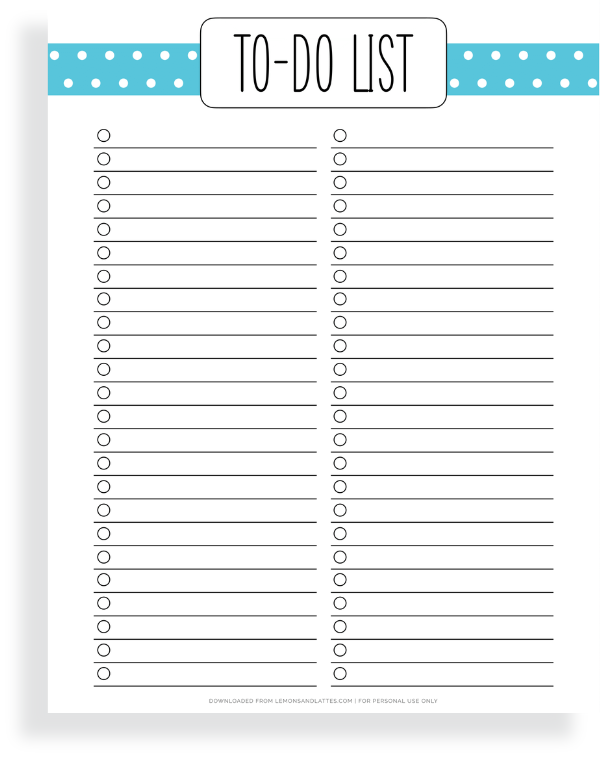 printable to do list