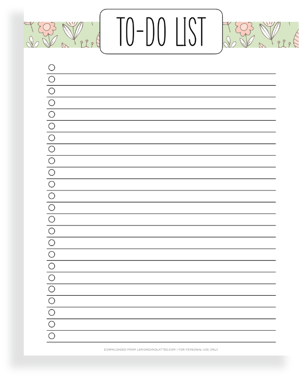 printable to do list