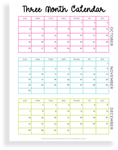 Quarterly Calendar Printables 2025