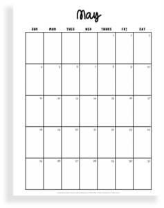 20 Cute May 2025 Calendar Printables