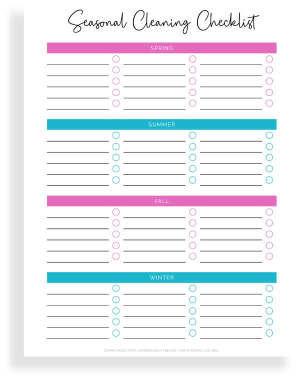 seasonal cleaning checklist