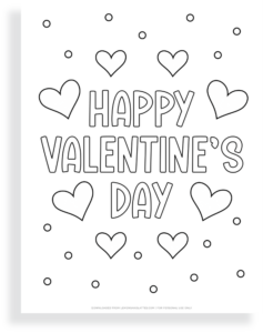 Happy Valentine's Day coloring page