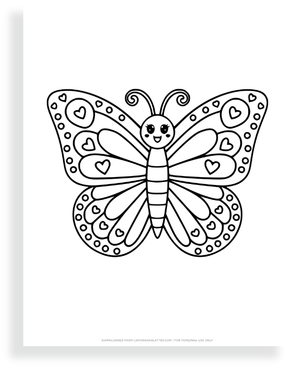 kawaii butterfly template