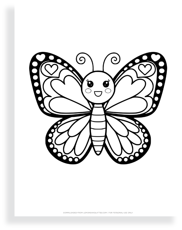 kawaii butterfly template