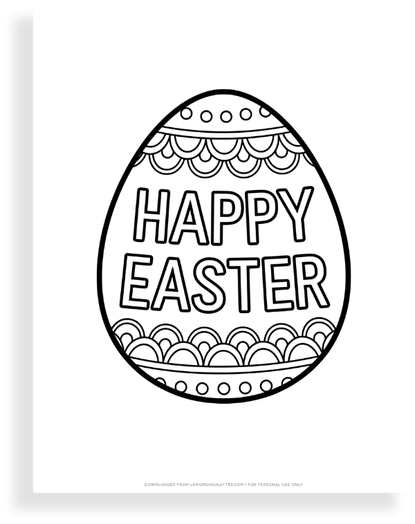 easter egg coloring page