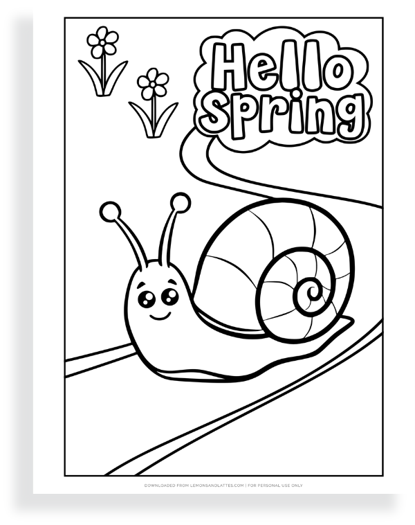 snail coloring page