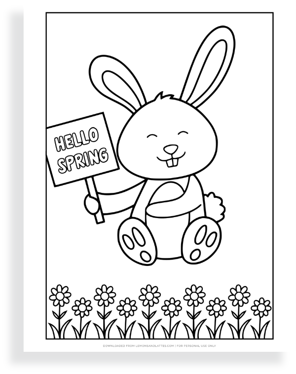 bunny coloring page